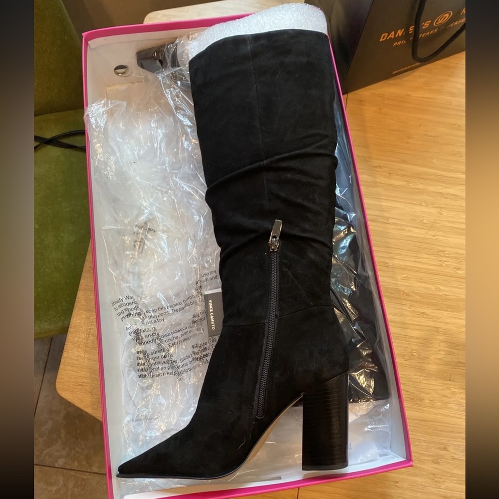 Vince Camuto black suede boots